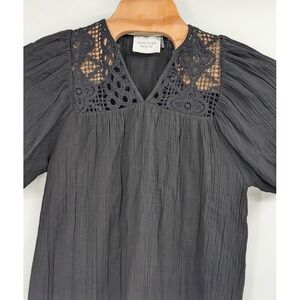 Hyacinth House Black Crochet Diana Mini Dress Sz Small